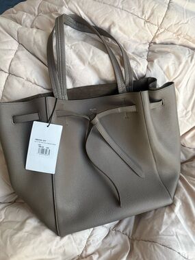 Celine Soft Grained Calfskin Small Belt Cabas Phantom Taupe